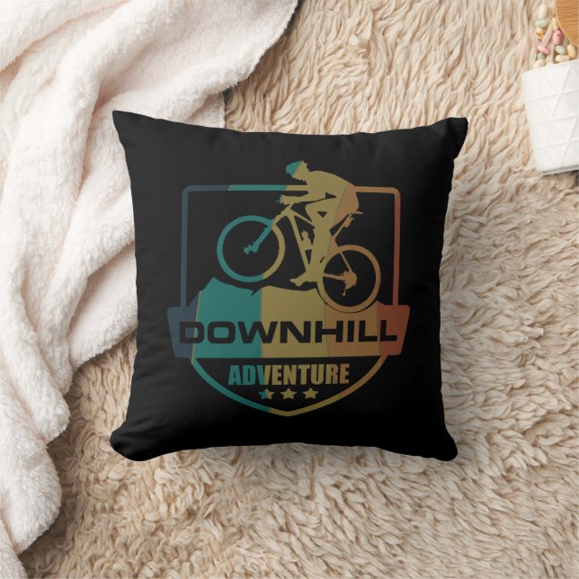 Cojín Decorativo Ciclismo de montaña cuesta abajo (Manta)