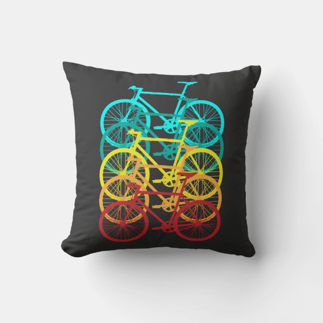 Cojín Decorativo Ciclismo retro, bicicleta por carretera (Anverso)