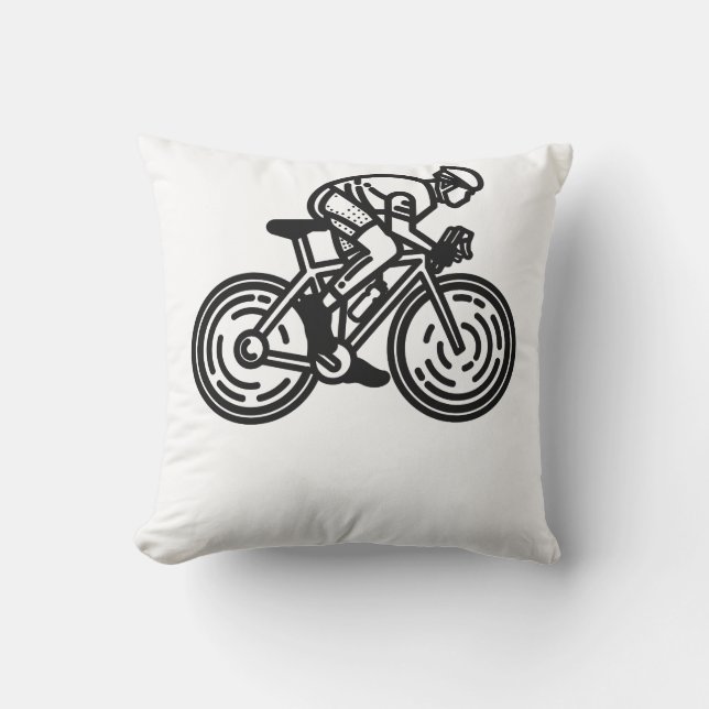 Cojín Decorativo ciclista de velocidad (Anverso)