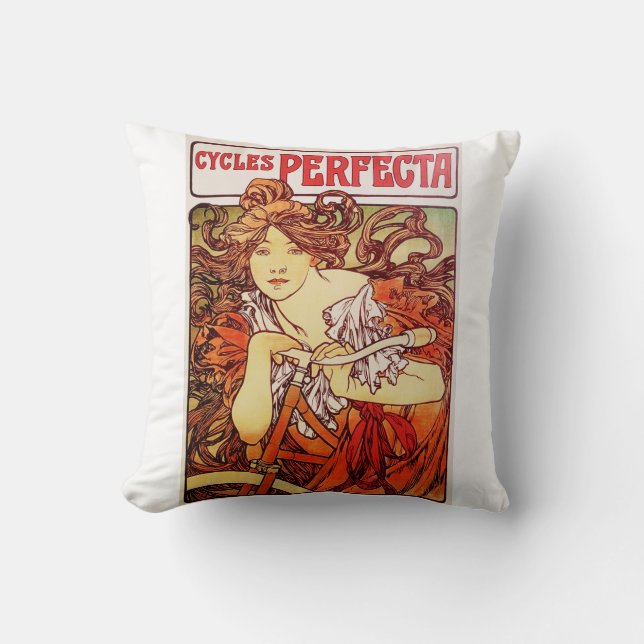Cojín Decorativo Ciclos Perfecta de Alphonse Mucha (Anverso)