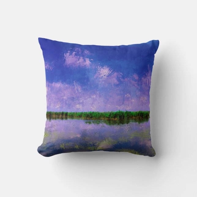 Cojín Decorativo Cielo azul de verano y agua (Anverso)