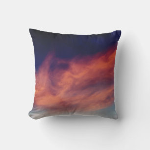 Cojín Decorativo Cielo azul marino Nubes naranjas
