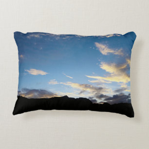 Cojín Decorativo Cielo crepuscular de la isla de Cabo Verde con sil