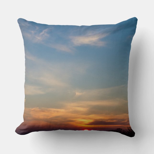 Cojín Decorativo Cielo de atardecer de invierno (Anverso)