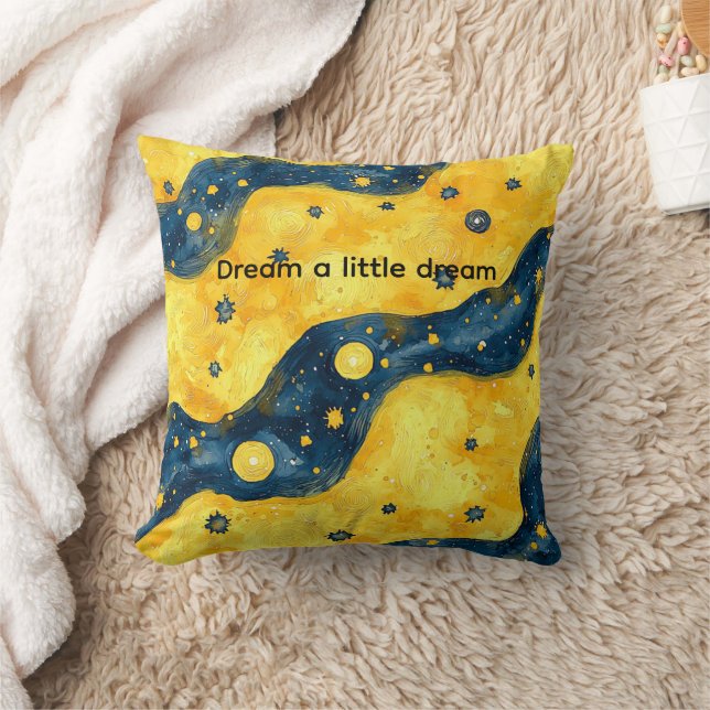 Cojín Decorativo Cielo estrellado azul amarillo (Manta)