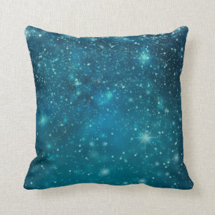 Cojín Decorativo Cielo estrellado cósmico azul del espacio