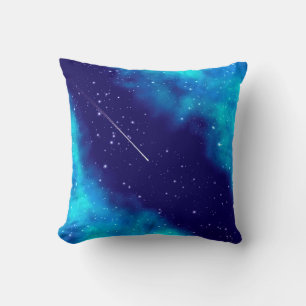 Cojín Decorativo Cielo nocturno azul marino vía láctea, galaxia, es