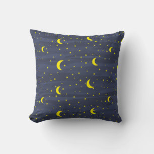 Cojín Decorativo Cielo nocturno azul oscuro: patrón continuo de est
