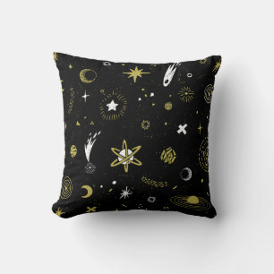Cojín Decorativo Cielo nocturno: patrón cósmico sin costuras.