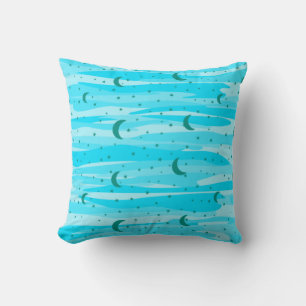 Cojín Decorativo Cielo Nocturno Tonos Azules - Patrón Continuo de L