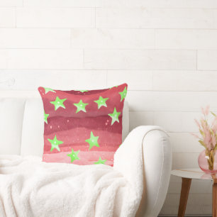Cojín Decorativo cielo rojo con estrellas