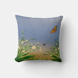 Cojín Decorativo Cielo Sereno Mariposa Atardecer Naturaleza Estétic