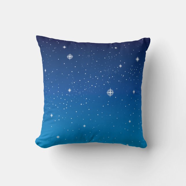 Cojín Decorativo Cielo Starry azul profundo (Anverso)