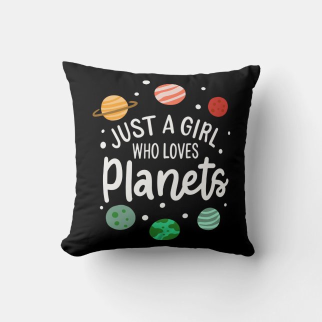 Cojín Decorativo Ciencia Nerviosa Chica del espacio ultraterrestre  (Anverso)