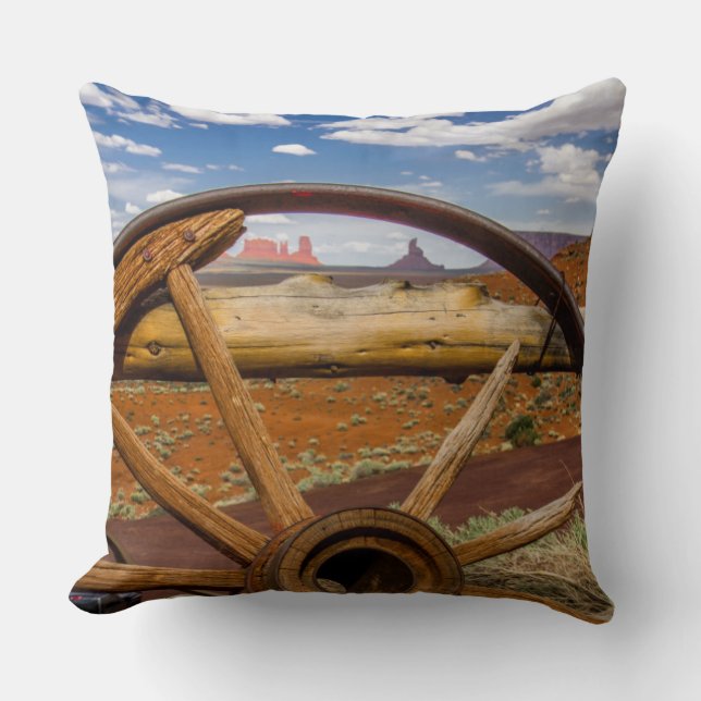 Cojín Decorativo Cierre de la rueda de vagones, Arizona (Anverso)