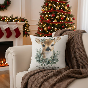 Cojín Decorativo Ciervo Bebé Adorable Feliz Navidad – Ciervo de Acu