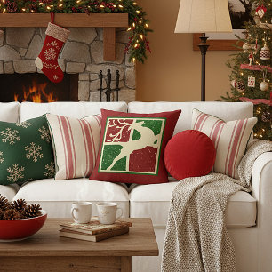 Cojín Decorativo ciervo de Navidad pop art