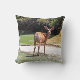 Cojín Decorativo ciervo mirando fotografía de cámara