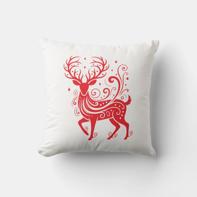 Cojín Decorativo Ciervo Navideño  (Anverso)