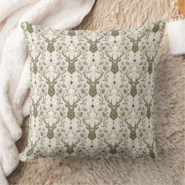 Cojín Decorativo Ciervo Tribal Boho, Soñando con Ciervos