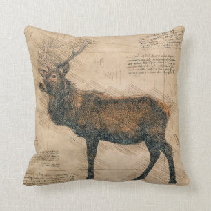 Cojín Decorativo Ciervo Vintage Estilo DaVinci