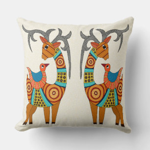 Cojín Decorativo Ciervo y pájaro indios