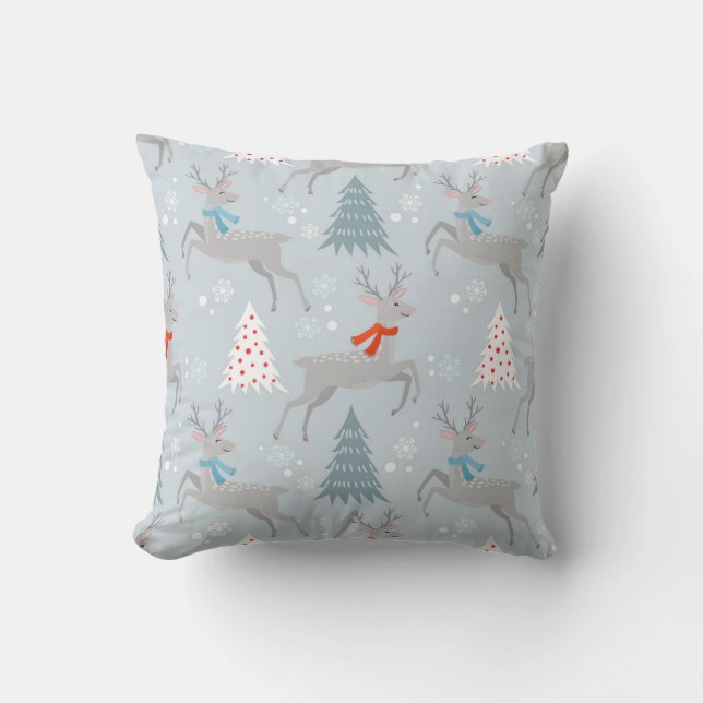 Cojín Decorativo Ciervos Prancing del pequeño navidad lindo (Anverso)