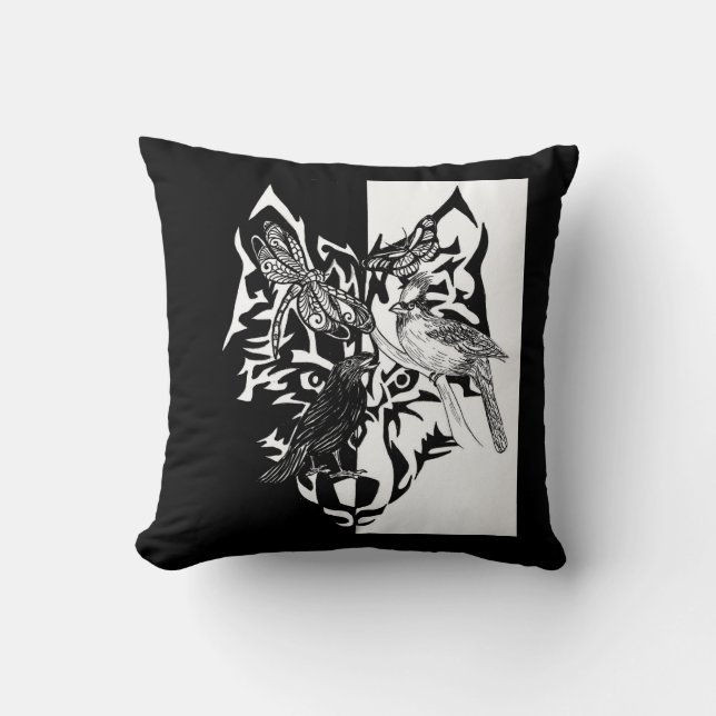 Cojín Decorativo Cinco guías para animales y huellas (Anverso)