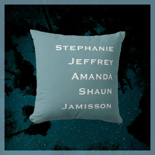 Cojín Decorativo Cinco nombres Powder Blue and White Square