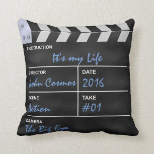 Cojín Decorativo Cine de Clapperboard "es mi vida "