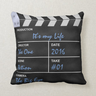 Cojín Decorativo Cine de Clapperboard "es mi vida "