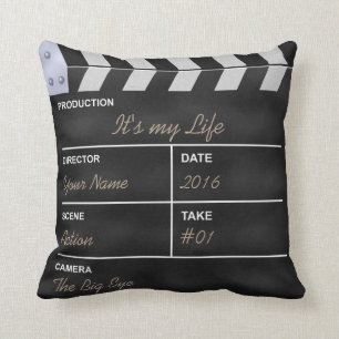 Cojín Decorativo Cine de Clapperboard "es mi vida "