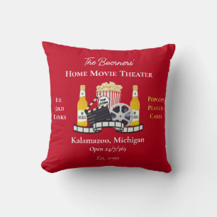 Cojín Decorativo Cine en casa Palomitas de maíz Claqueta de películ