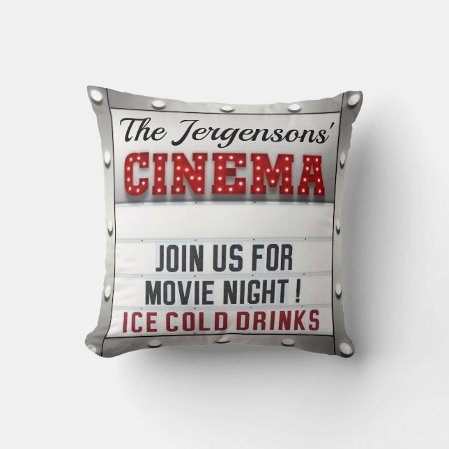 Cojín Decorativo Cinema Movie Night Theater Theatre  (Anverso)