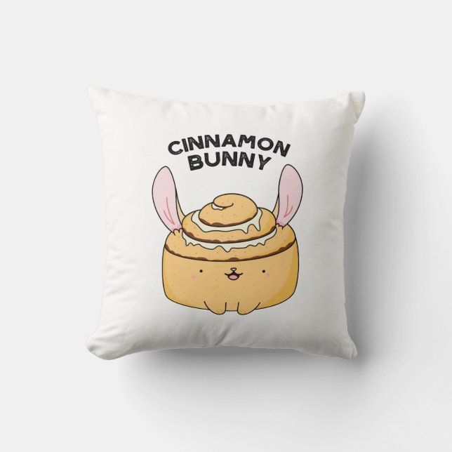 Cojín Decorativo Cinnamon Bunny Funny Cinnamon Bun Pun (Anverso)