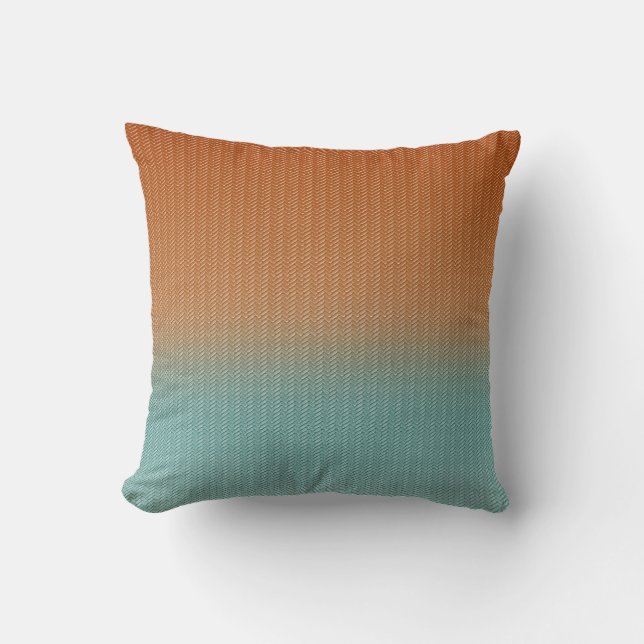 Cojín Decorativo Cinnamon marrón picante Turquesa fusión Herringbon (Anverso)