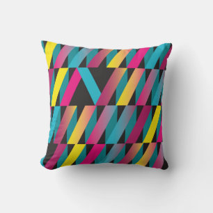 Cojín Decorativo Cinta Abstracta: Vintage Geométrica Colorida.