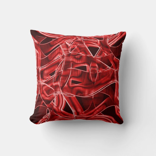 Cojín Decorativo Cinta acrílica roja izquierda cruzada y superpuest (Anverso)