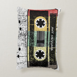 Cojín Decorativo Cinta combinada de cassette retro 80 personalizada