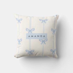 Cojín Decorativo Cinta con Lazo Coquette Personalizada Pastel Suave