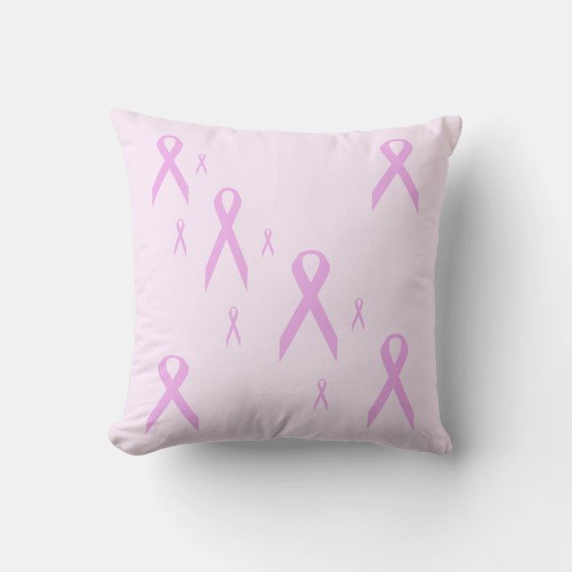 Cojín Decorativo Cinta de cáncer de mama (Anverso)
