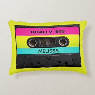 Cojín Decorativo Cinta de casete vintage de los 80 totalmente perso