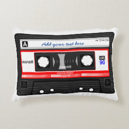 Cojín Decorativo Cinta de cassette de música retro de texto persona