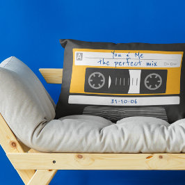 Cojín Decorativo Cinta de Cassette Vintage de Pareja Aniversario de