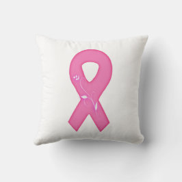 Cojín Decorativo Cinta De Concienciación Sobre El Cáncer De Mama Co