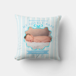 Cojín Decorativo Cinta de lazo bebé niño recién nacido 