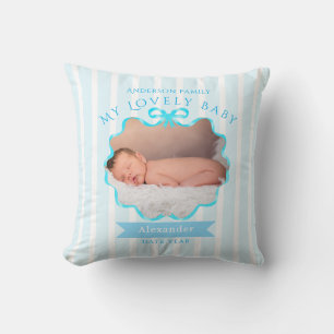 Cojín Decorativo Cinta de lazo bebé niño recién nacido 