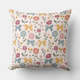 Cojín Decorativo Cinta de lazo de flor silvestre coqueta Decoración