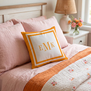 Cojín Decorativo Cinta de lunares monograma personalizado Preppy na