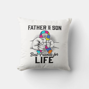 Cojín Decorativo Cinta de rompecabezas de Padre e Hijo Mejores Amig